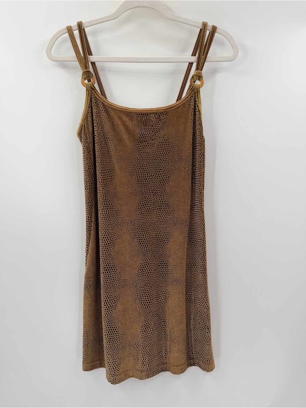 Vintage 90s Y2K Gideon Oberson Croc Embossed Mini Dress Small - Picture 2 of 7